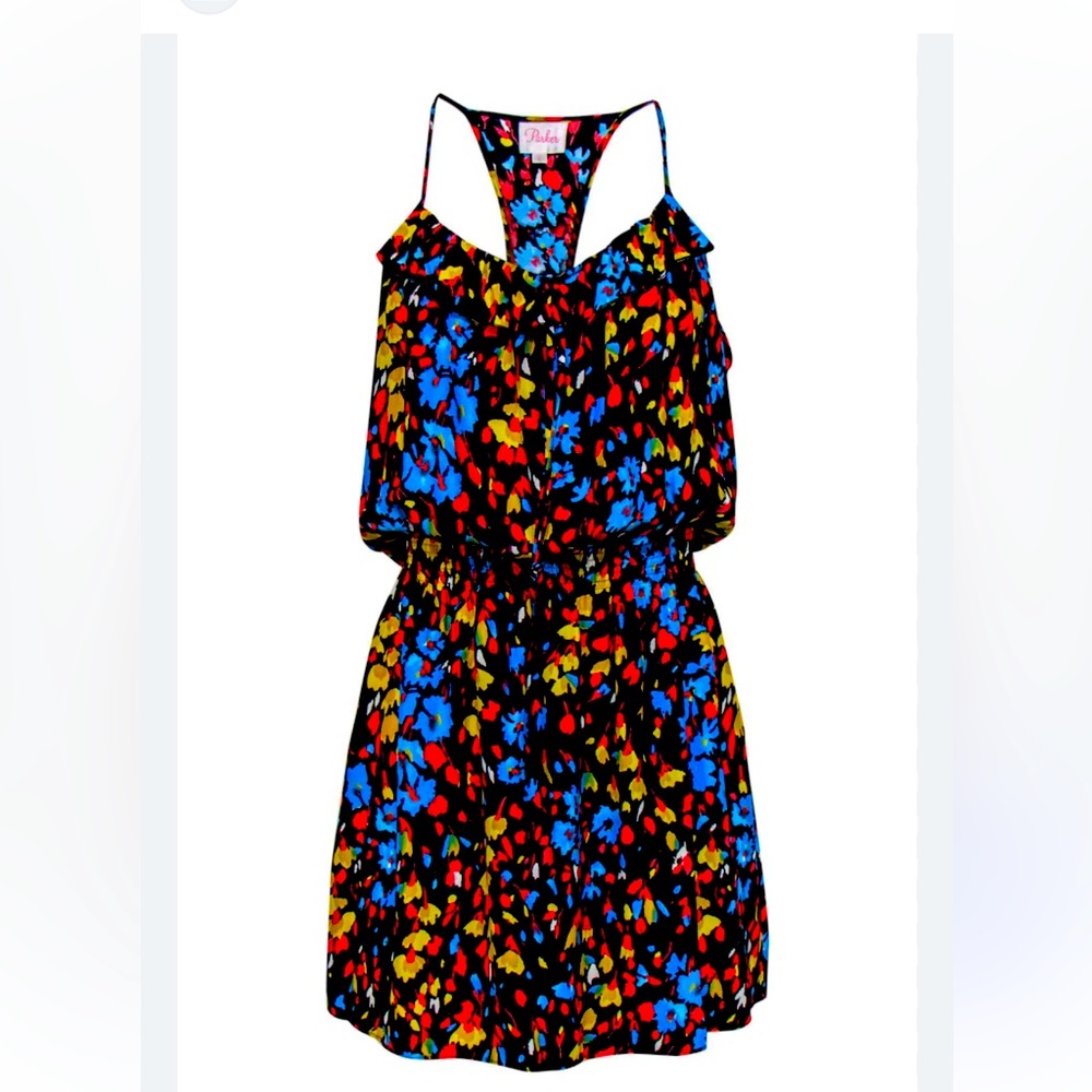 Parker 100% Silk Floral Mini-Dress